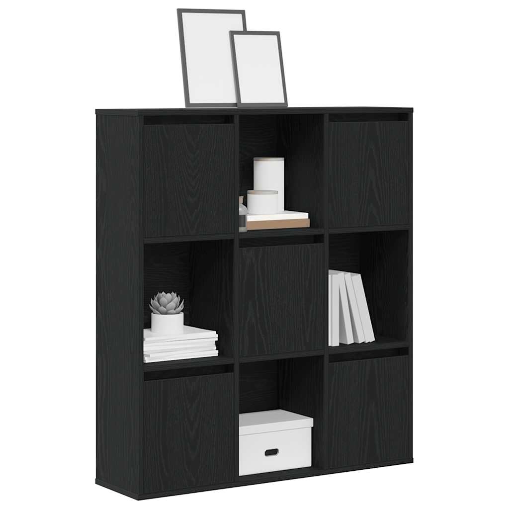 Bookcase Black Oak 89x24x101,5 cm Engineered Wood