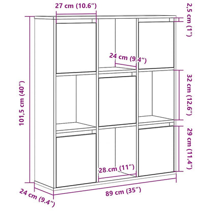Bookcase Sonoma Oak 89x24x101,5 cm Engineered Wood