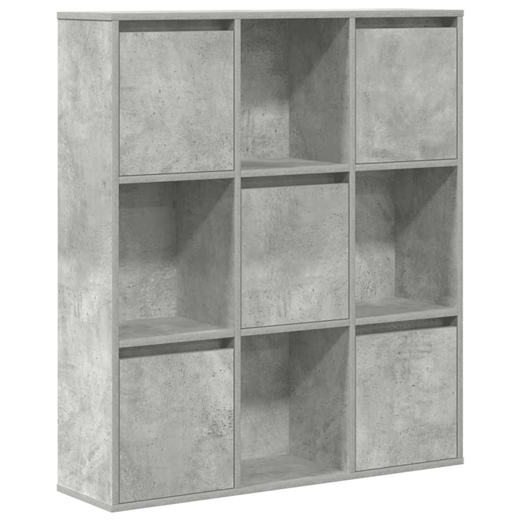 Bookcase Concrete Grey 89x24x101,5 cm Engineered Wood