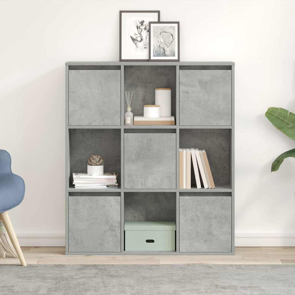 Bookcase Concrete Grey 89x24x101,5 cm Engineered Wood