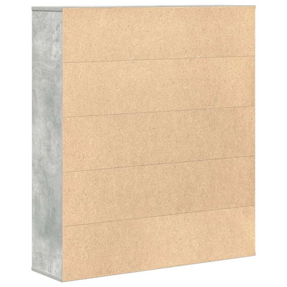 Bookcase Concrete Grey 89x24x101,5 cm Engineered Wood