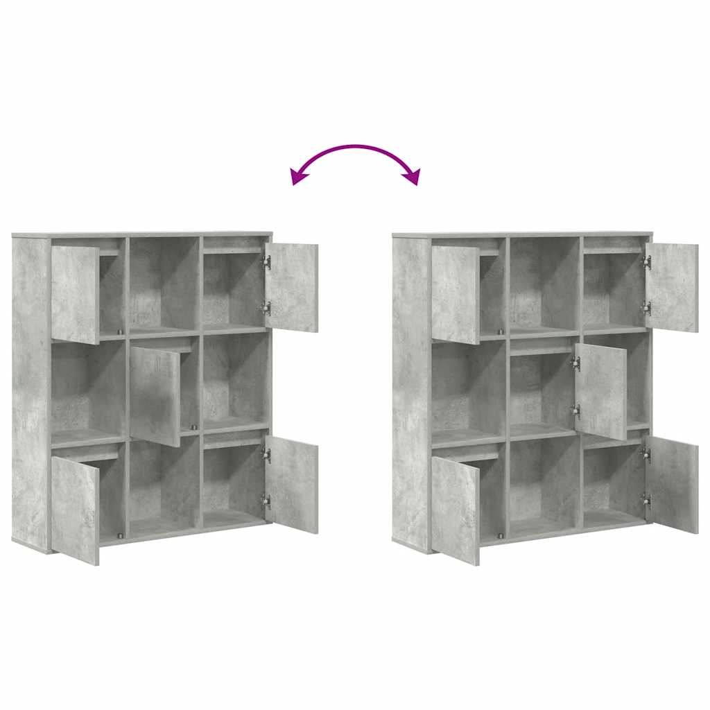 Bookcase Concrete Grey 89x24x101,5 cm Engineered Wood