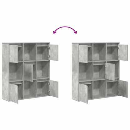 Bookcase Concrete Grey 89x24x101,5 cm Engineered Wood