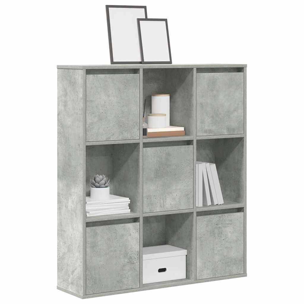 Bookcase Concrete Grey 89x24x101,5 cm Engineered Wood