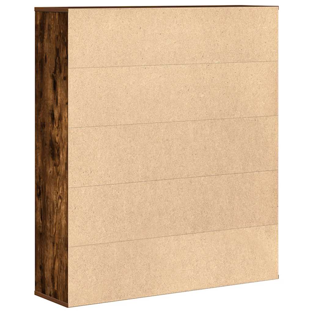Bookcase Smoked Oak 89x24x101,5 cm Engineered Wood