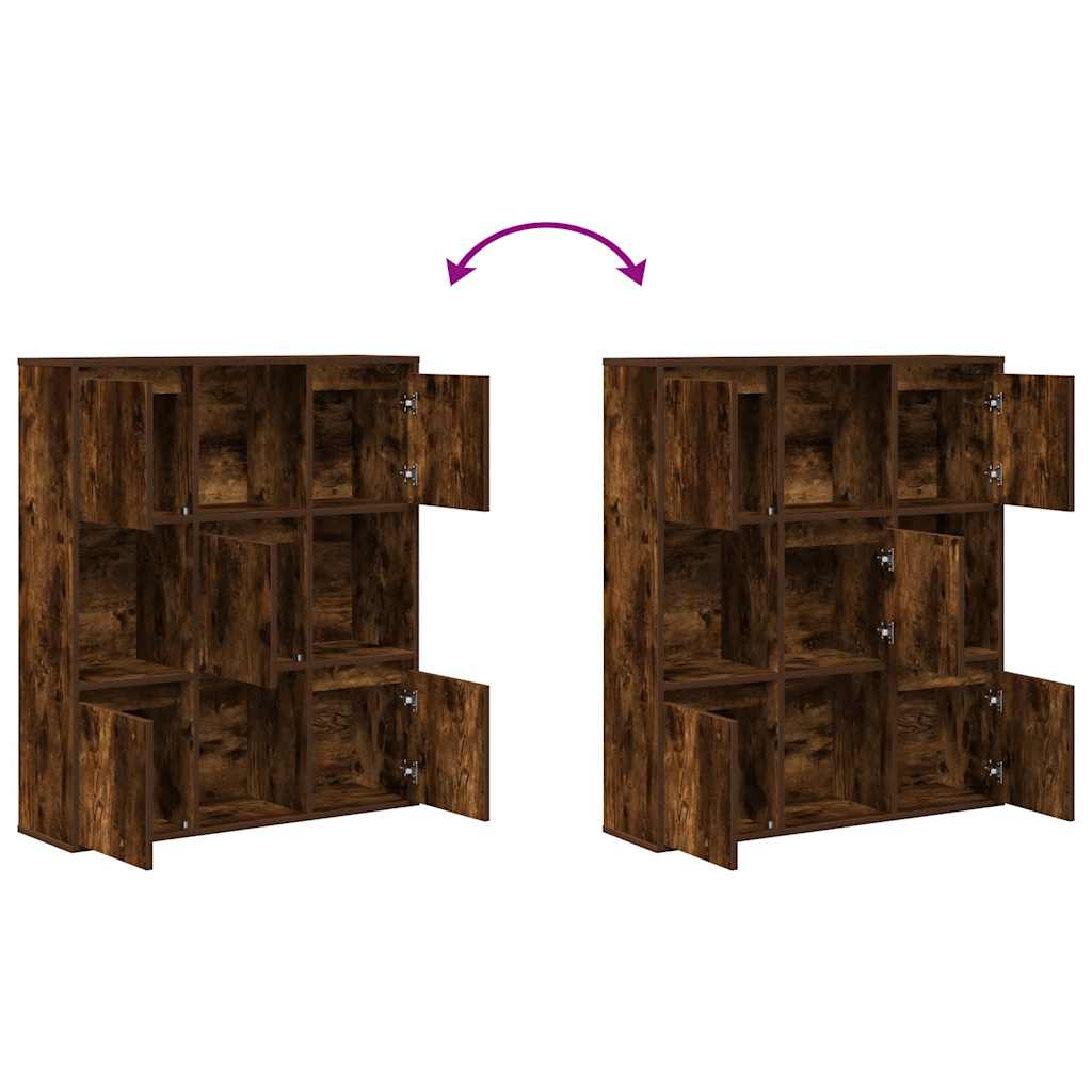 Bookcase Smoked Oak 89x24x101,5 cm Engineered Wood