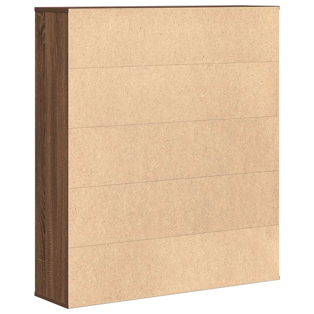 Bookcase Brown Oak 89x24x101.5 cm Engineered Wood