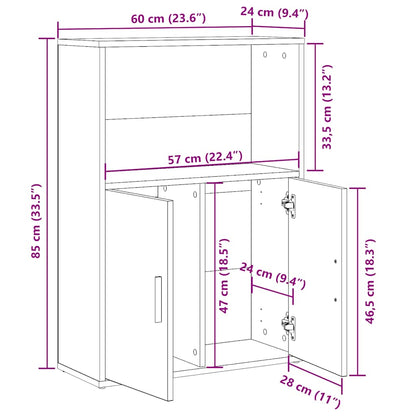 Bookcase Concrete Grey 60x24x85 cm Engineered Wood
