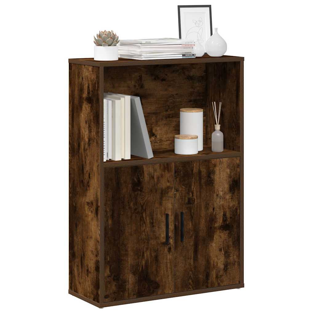Bookcase Smoked Oak 60x24x85 cm Engineered Wood