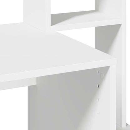 Desk with Shelves White 100x45x140 cm Engineered Wood