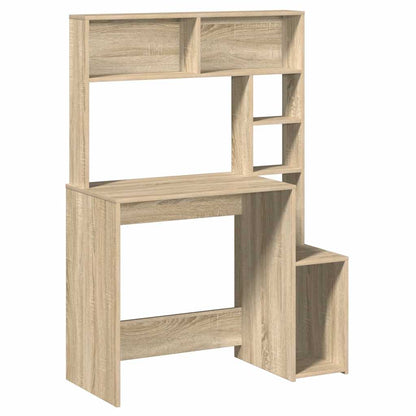Desk with Shelves Sonoma Oak 100x45x140 cm Engineered Wood