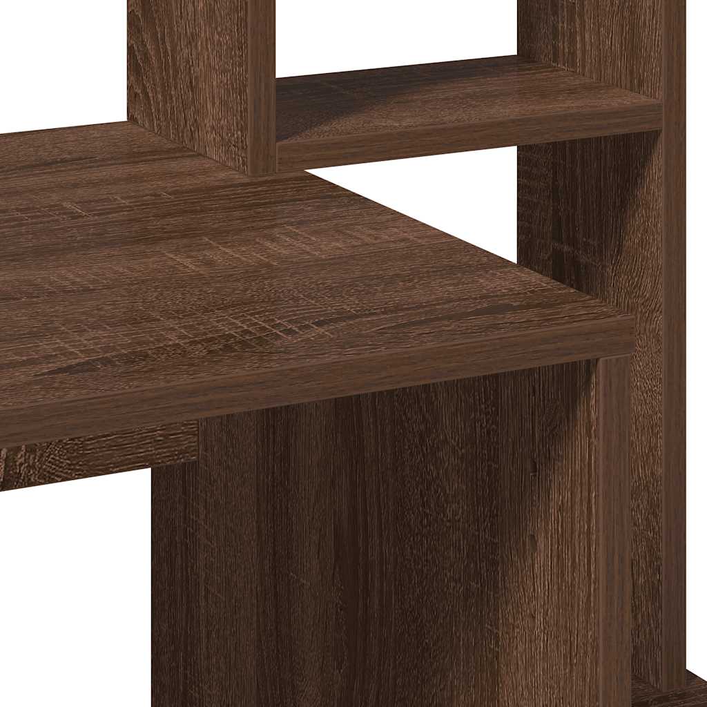 Desk with Shelves Brown Oak 100x45x140 cm Engineered Wood