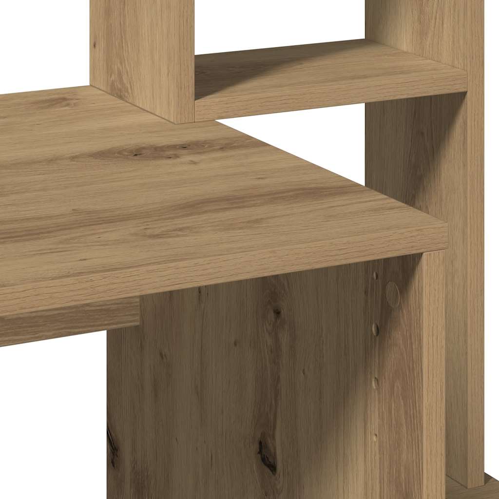 Desk with Shelves Artisan Oak 100x45x140 cm Engineered Wood