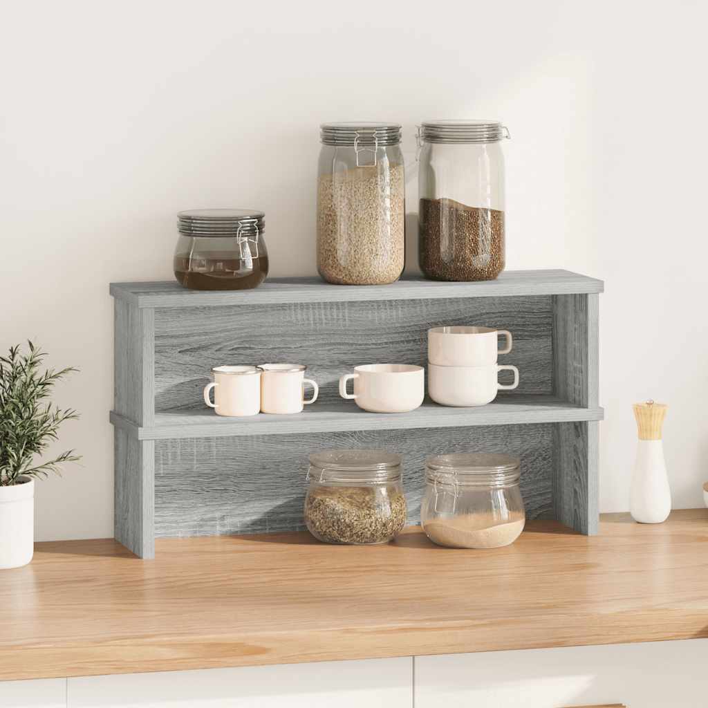 Kitchen Racks Stackable 2 pcs Grey Sonoma 50x15x16 cm