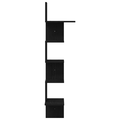 Wall Corner Shelf Black 32x32x127,5 cm Engineered Wood