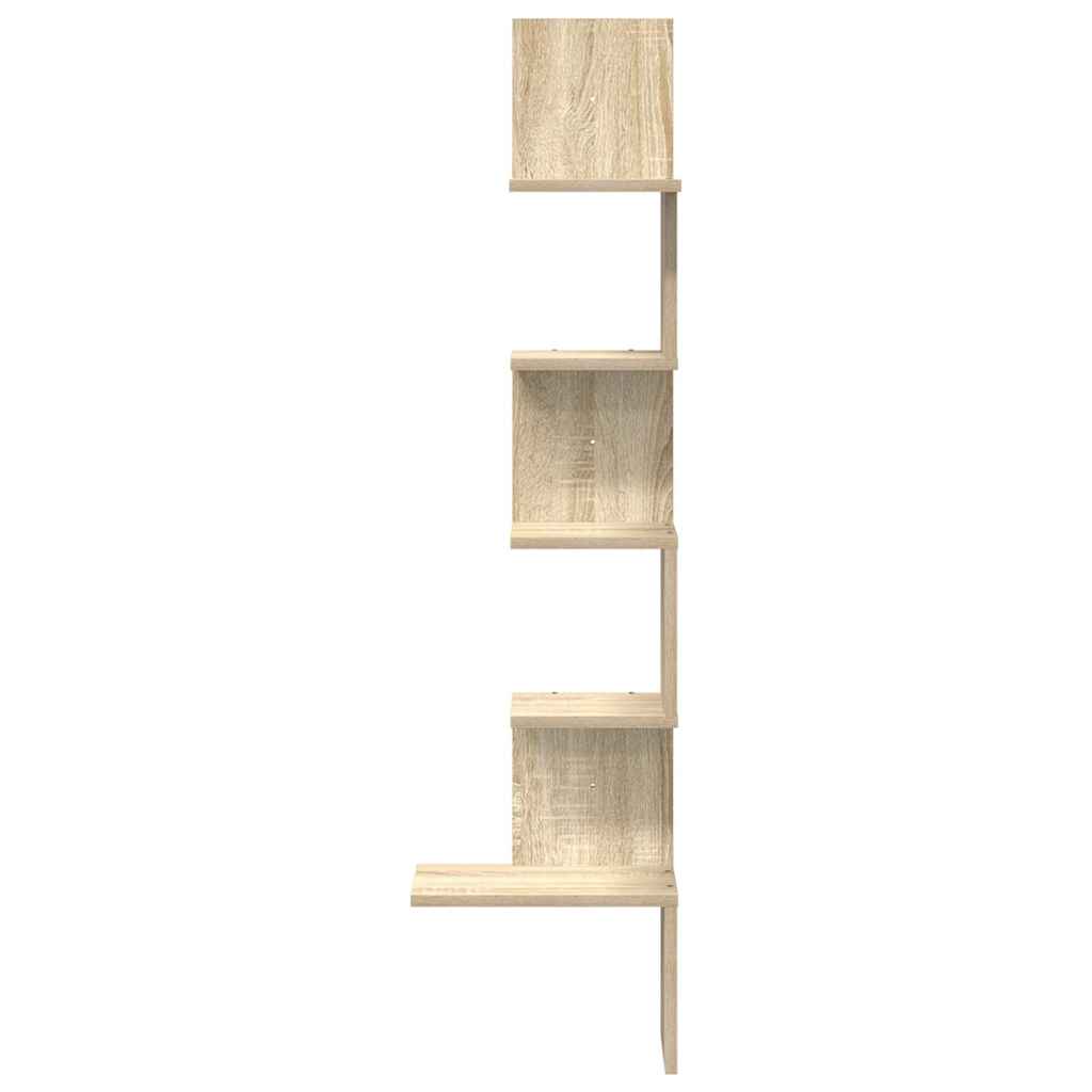 Wall Corner Shelf Sonoma Oak 32x32x127,5 cm Engineered Wood