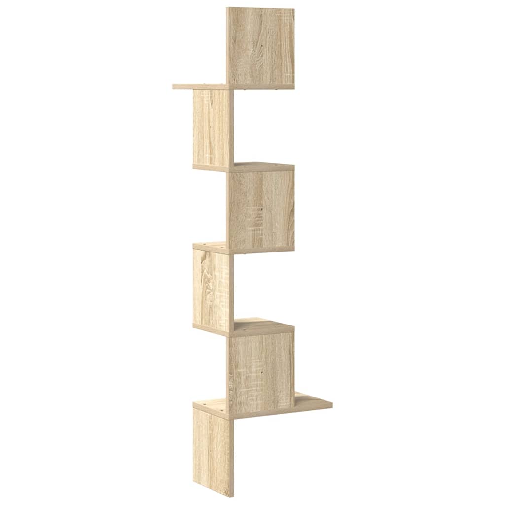 Wall Corner Shelf Sonoma Oak 32x32x127,5 cm Engineered Wood