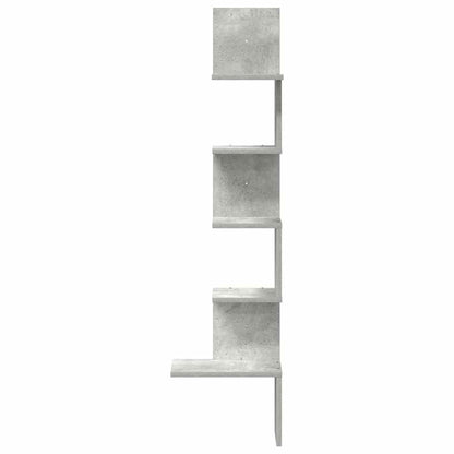 Wall Corner Shelf Concrete Grey 32x32x127,5 cm Engineered Wood