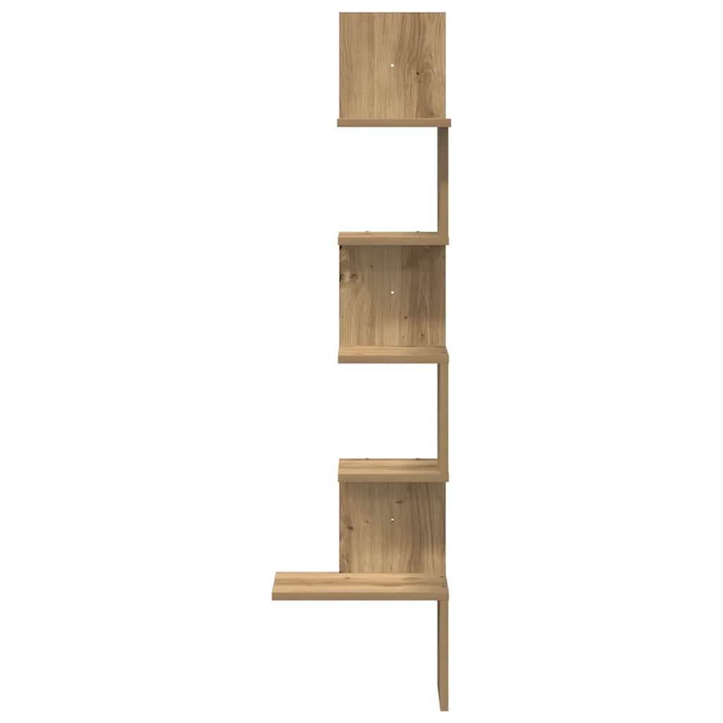 Wall Corner Shelf Artisan Oak 32x32x127,5 cm Engineered Wood