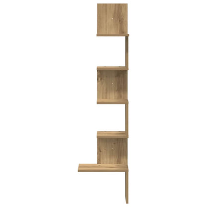 Wall Corner Shelf Artisan Oak 32x32x127,5 cm Engineered Wood