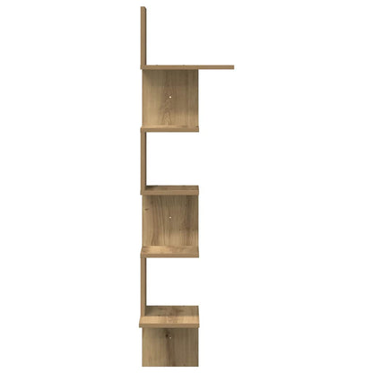 Wall Corner Shelf Artisan Oak 32x32x127,5 cm Engineered Wood