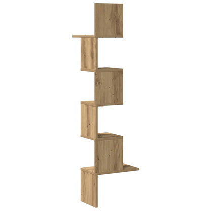 Wall Corner Shelf Artisan Oak 32x32x127,5 cm Engineered Wood