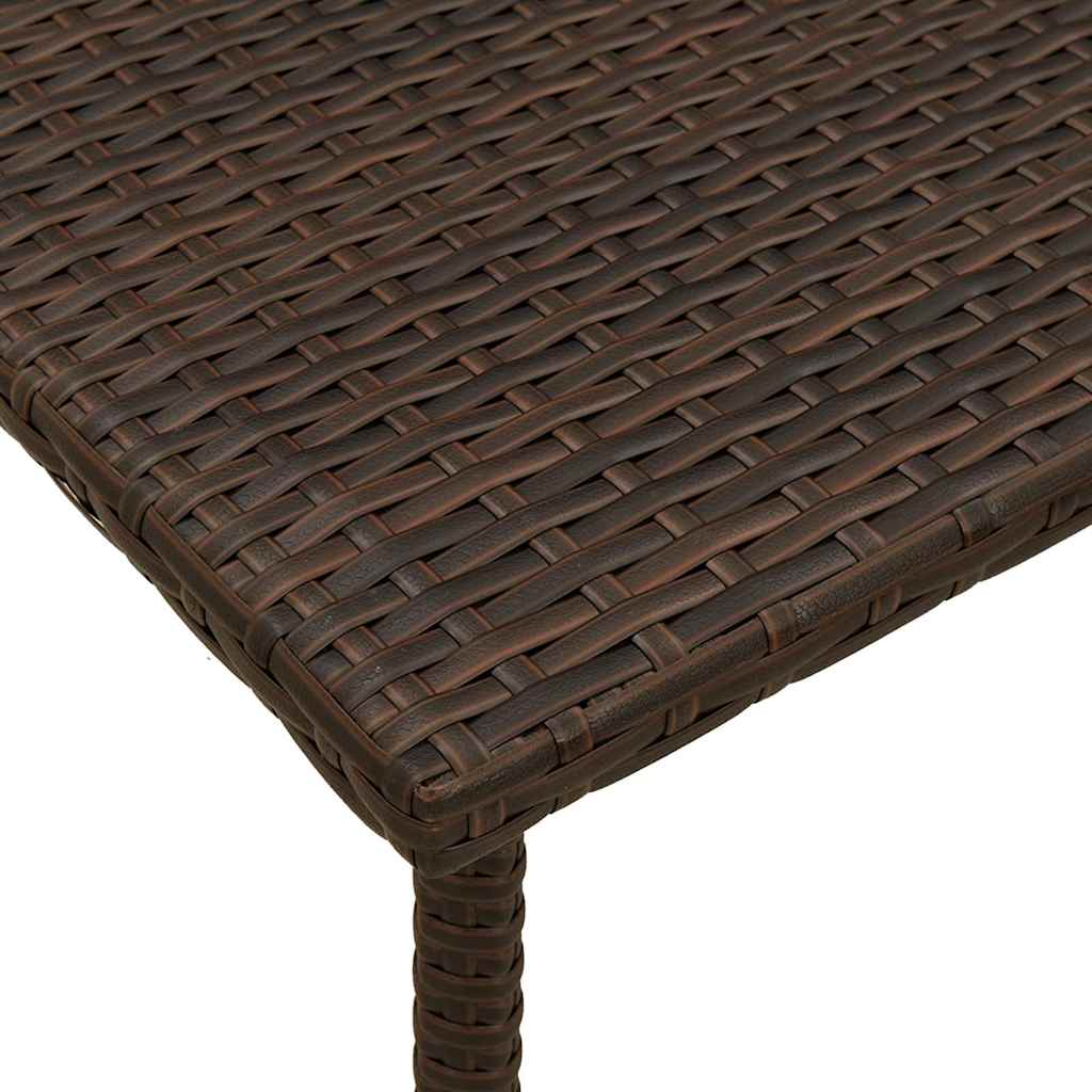 Garden Coffee Table Rectangular Brown 40x40x37 cm Poly Rattan