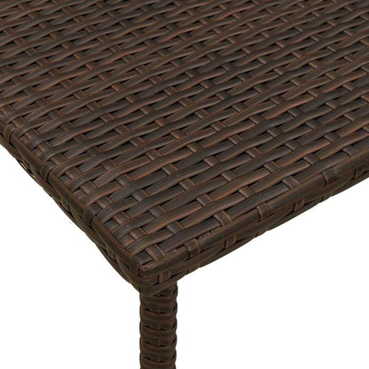 Garden Coffee Table Rectangular Brown 40x40x37 cm Poly Rattan