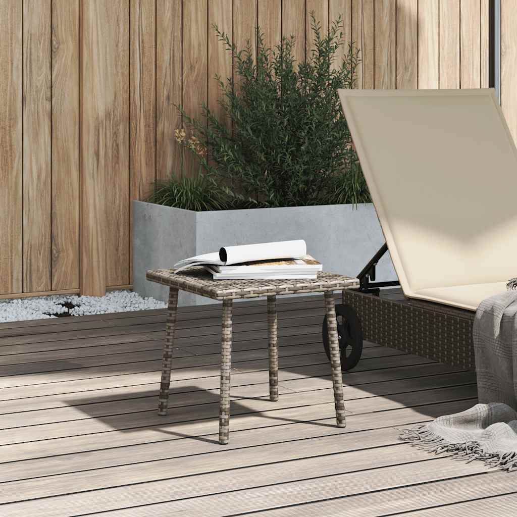 Garden Coffee Table Rectangular Grey 40x40x37 cm Poly Rattan