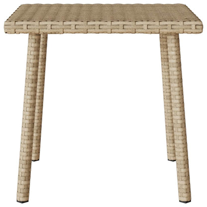 Garden Coffee Table Rectangular Beige 40x40x37 cm Poly Rattan