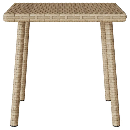 Garden Coffee Table Rectangular Beige 40x40x37 cm Poly Rattan