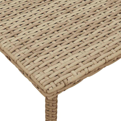 Garden Coffee Table Rectangular Beige 40x40x37 cm Poly Rattan