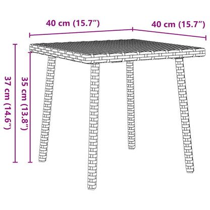 Garden Coffee Table Rectangular Beige 40x40x37 cm Poly Rattan
