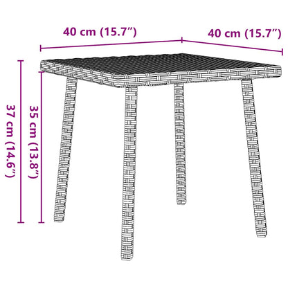 Garden Coffee Table Rectangular Light Grey 40x40x37 cm Poly Rattan