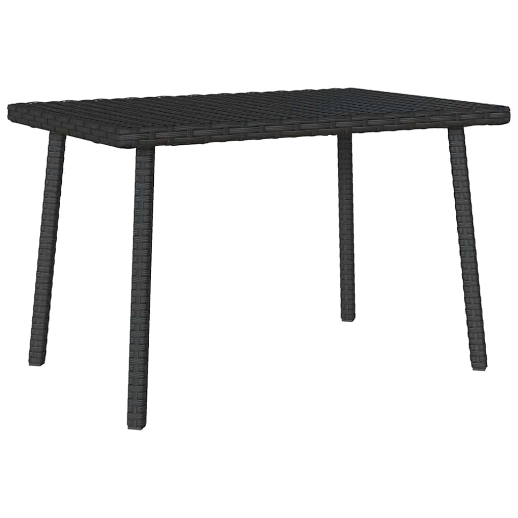 Garden Coffee Table Rectangular Black 60x40x37 cm Poly Rattan