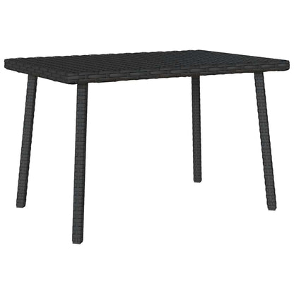 Garden Coffee Table Rectangular Black 60x40x37 cm Poly Rattan