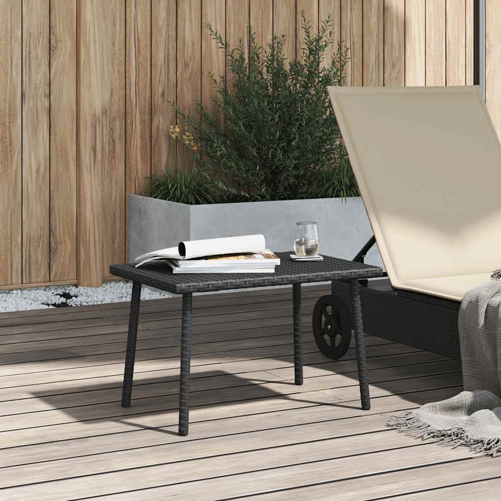 Garden Coffee Table Rectangular Black 60x40x37 cm Poly Rattan