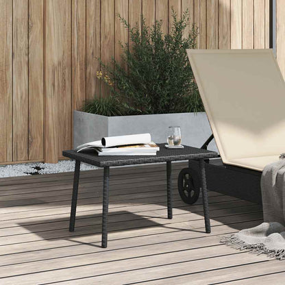 Garden Coffee Table Rectangular Black 60x40x37 cm Poly Rattan