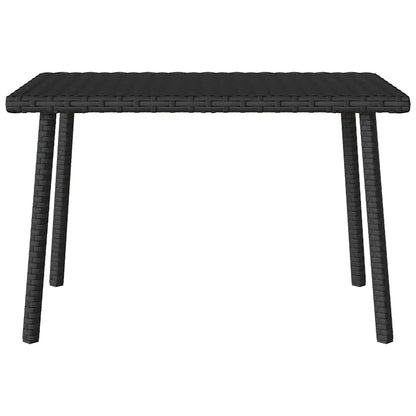 Garden Coffee Table Rectangular Black 60x40x37 cm Poly Rattan