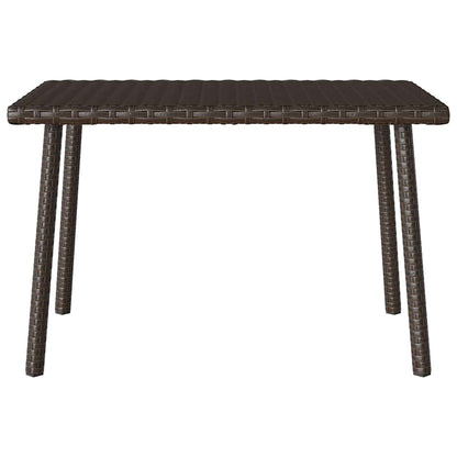 Garden Coffee Table Rectangular Brown 60x40x37 cm Poly Rattan
