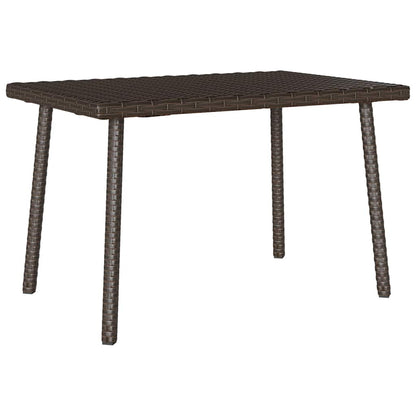 Garden Coffee Table Rectangular Brown 60x40x37 cm Poly Rattan