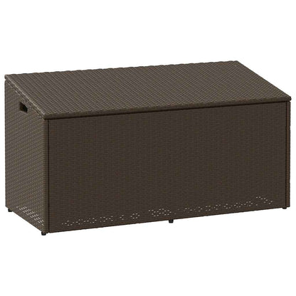 Garden Storage Box Brown 110x50x58 cm Poly Rattan