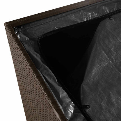 Garden Storage Box Brown 110x50x58 cm Poly Rattan