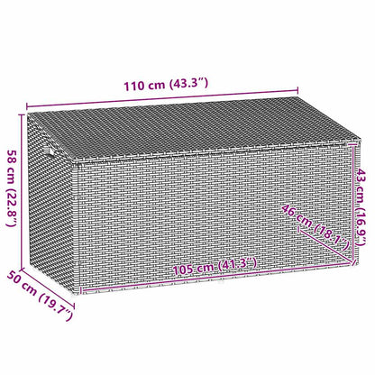 Garden Storage Box Beige 110x50x58 cm Poly Rattan