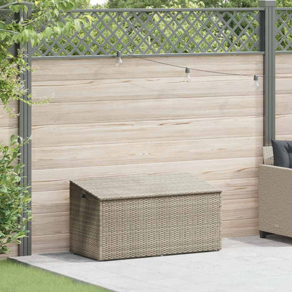 Garden Storage Box Light Grey 110x50x58 cm Poly Rattan