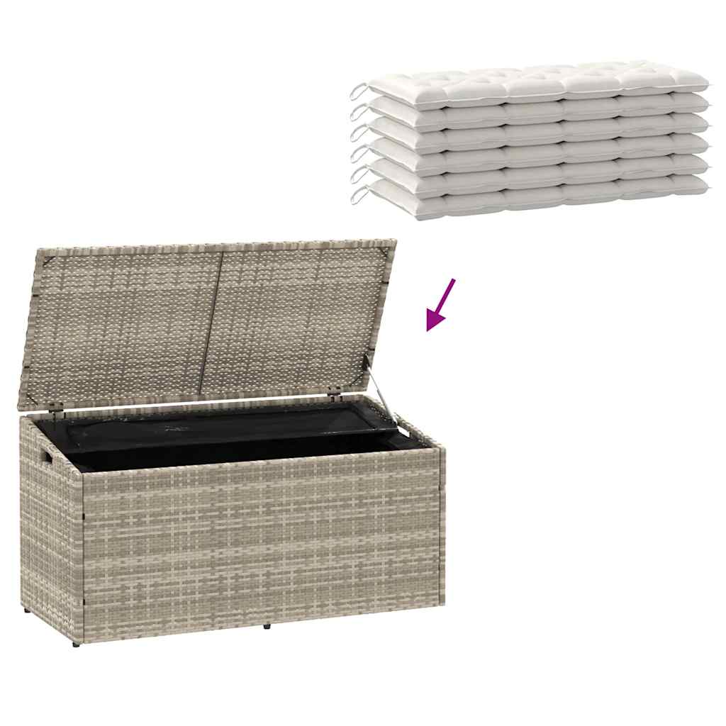 Garden Storage Box Light Grey 110x50x58 cm Poly Rattan