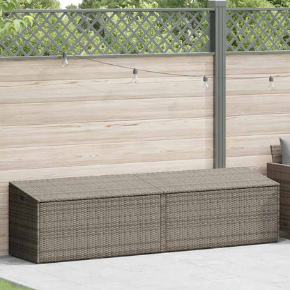 Garden Storage Box Grey 220x50x58 cm Poly Rattan