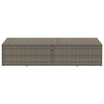 Garden Storage Box Grey 220x50x58 cm Poly Rattan