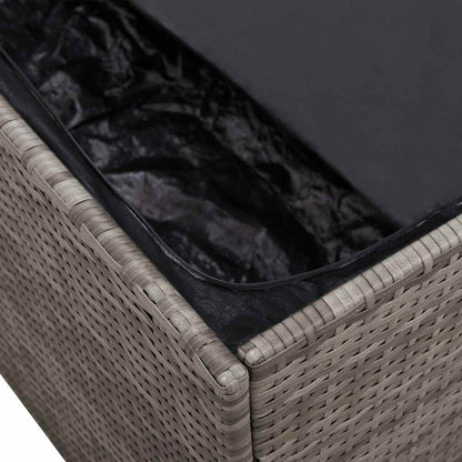 Garden Storage Box Grey 220x50x58 cm Poly Rattan