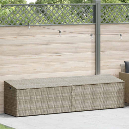 Garden Storage Box Light Grey 220x50x58 cm Poly Rattan